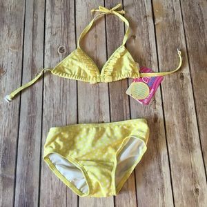 NWT Yellow polka dot bikini 3t